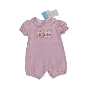 NWT Vive La Fete 9M Lil' Sister Pink Romper